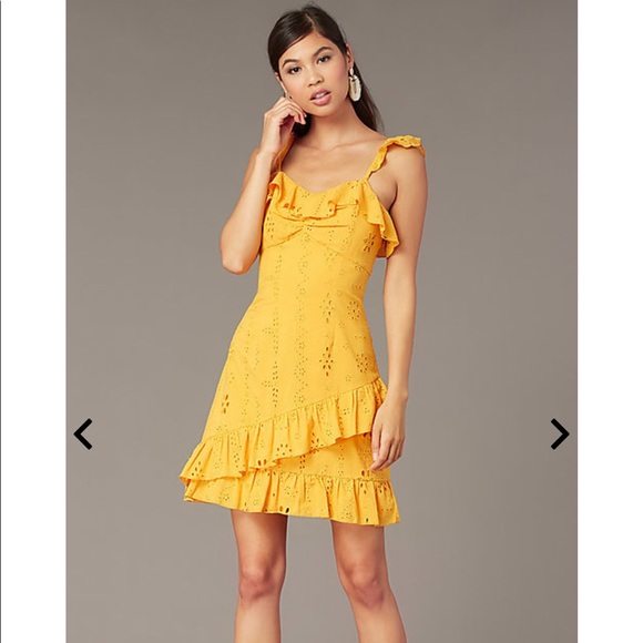 Eyelet-Lace Ruffle-Trimmed Short Party Dress SzL - Picture 1 of 3